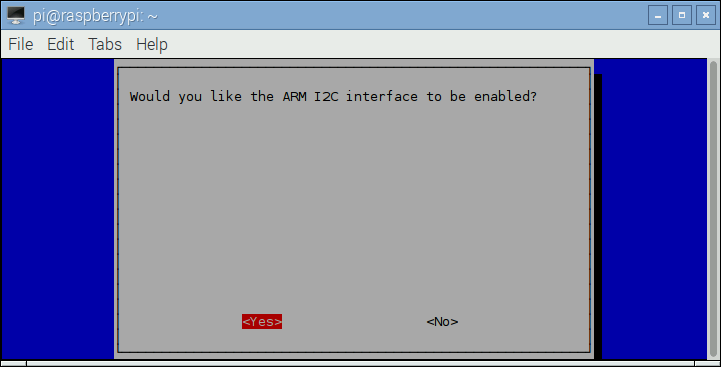 RPI I2C Enable