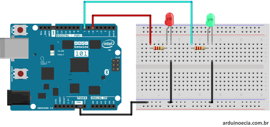 Circuito Genuino 101 e Bluetooth LE