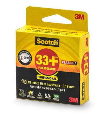 Fita Isolante Profissional Scotch 3M 33+ 19mm x 10m