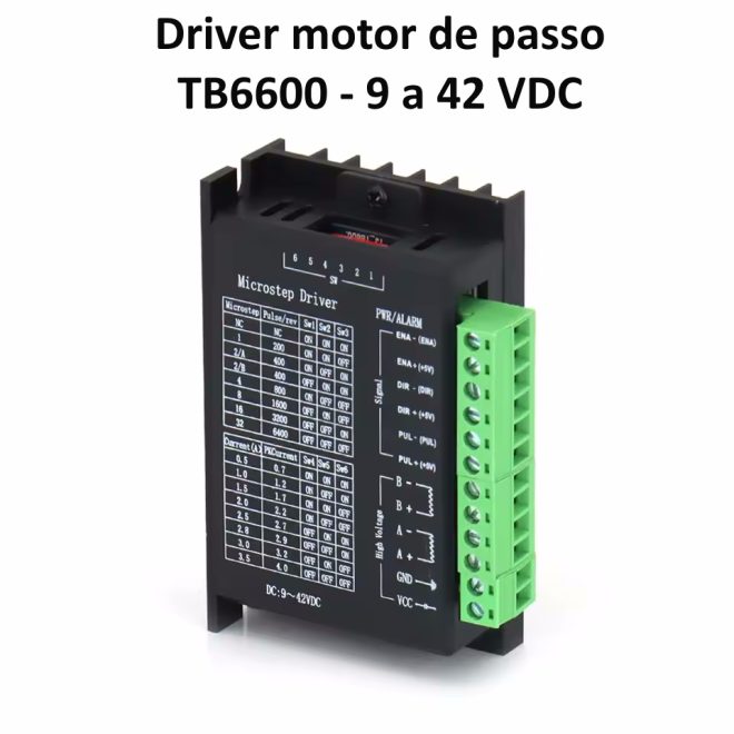 Driver de motor de passo TB6600 9 a 42VDC